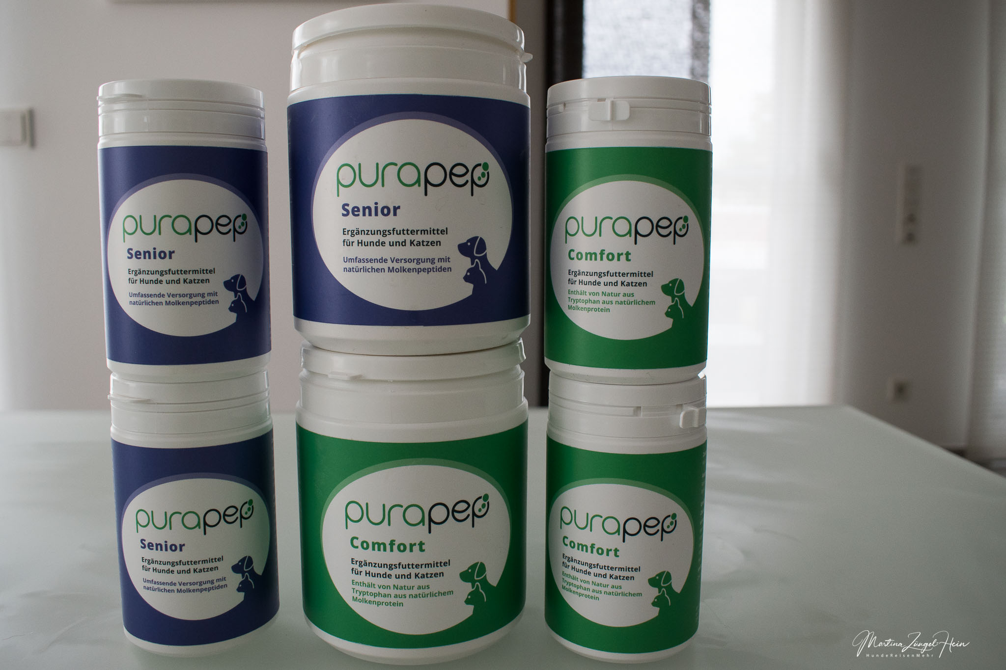 Die purapep-Produkte gibt es in zwei Größen