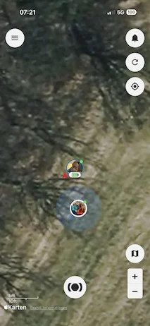 Die Ansicht kann geändert werden - hier die Satelliten-Ansicht.