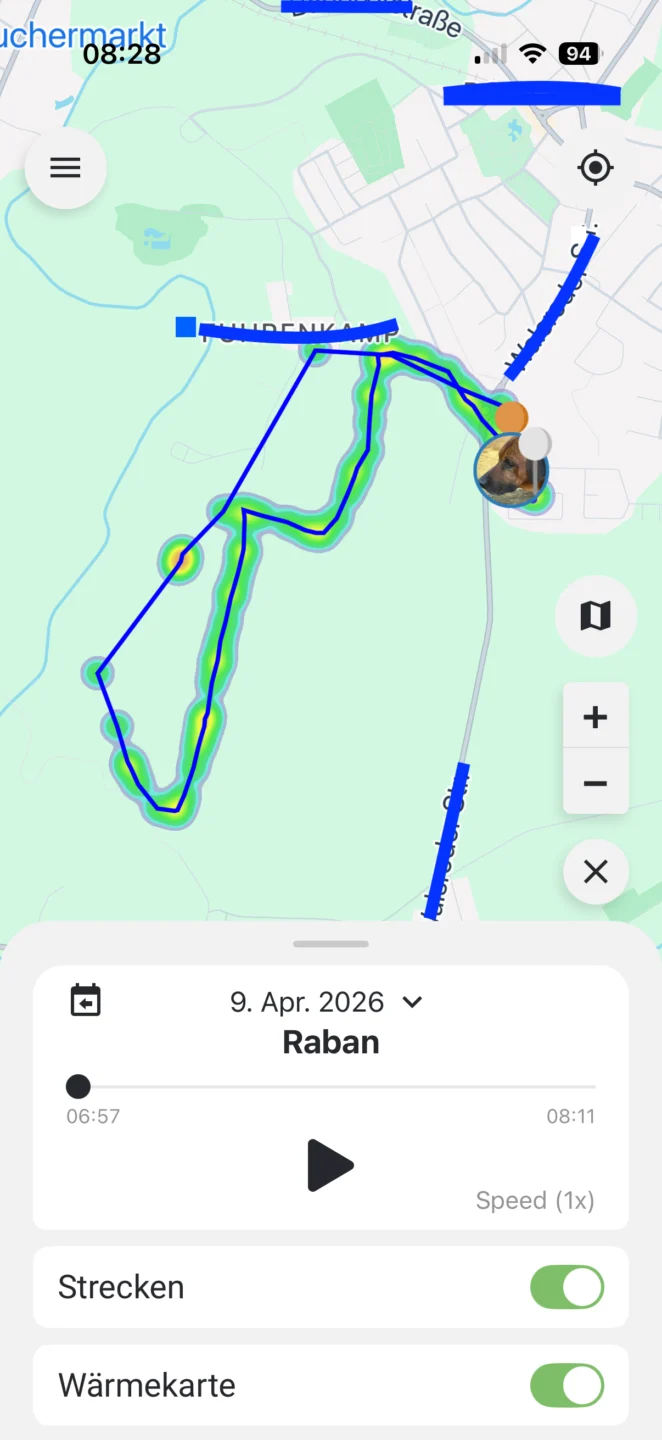 Der Verlauf kann hinterher nachverfolgt werden.