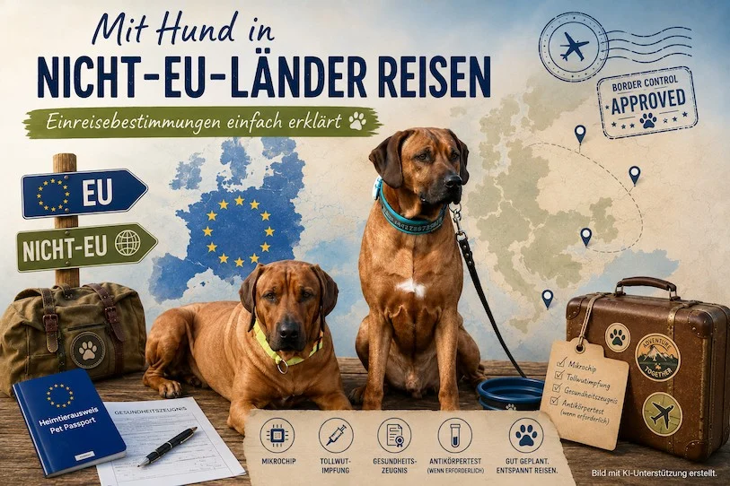 Mit Hund in Nicht-EU-Länder reisen | Titelbild: mit Unterstützung von KI generiert